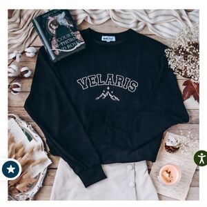 New Velaris Bookish Box embroidered Corduroy black size large